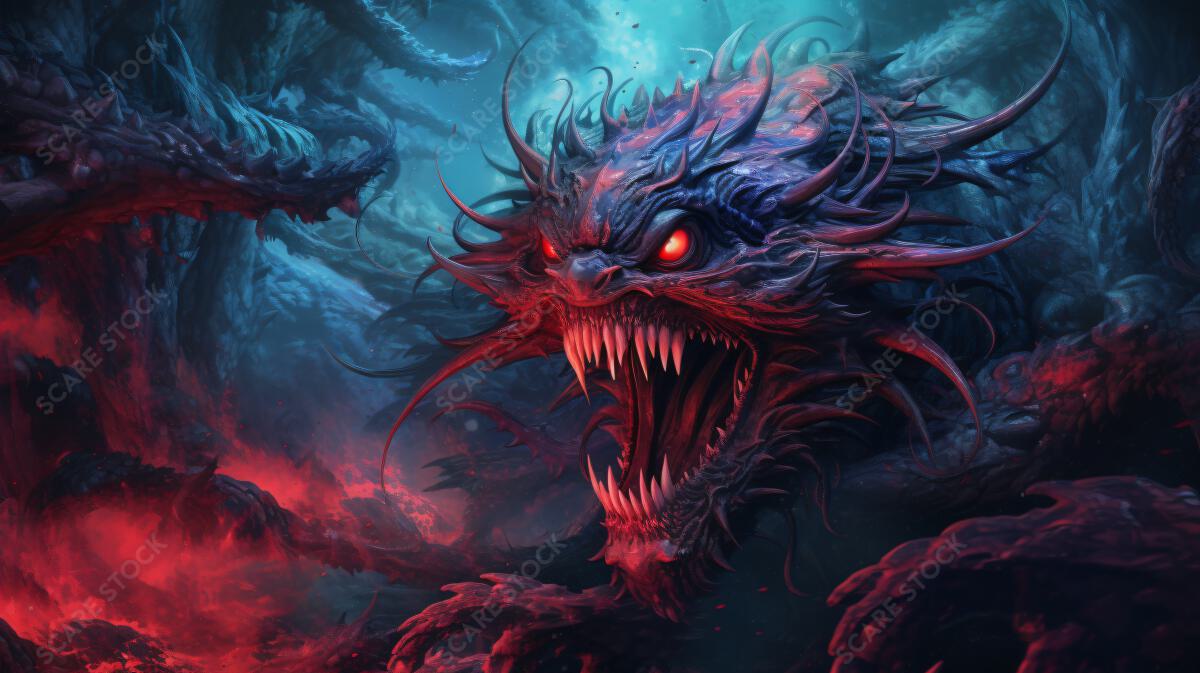 Abyssal Fury: The Leviathan's Wrath - Unleash the Deep Sea's Dark Fantasy in Your Art | Ancient Gods, Ghosts & Mythic Beings