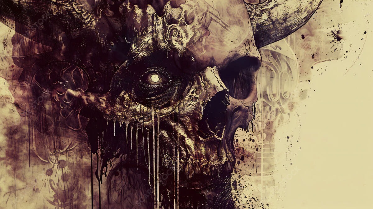 Abyssal Whisper Horror Stock Illustration Art | Haunting Grunge Masterpiece | Horror Grunge Art