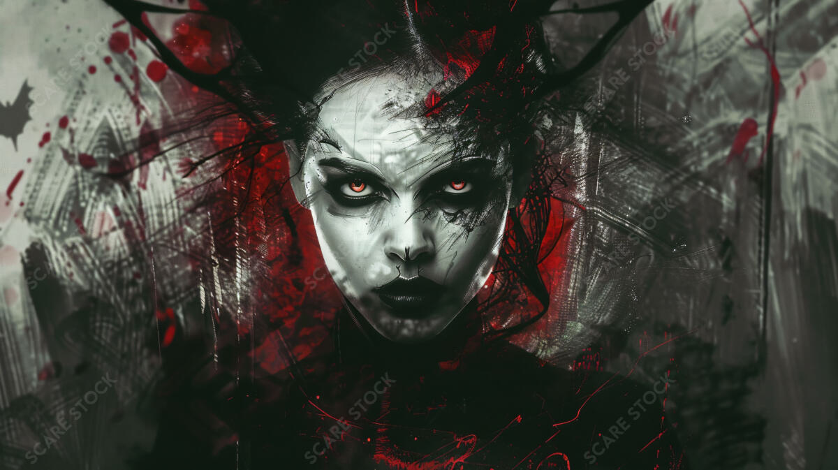 Buy "Crimson Gaze" Horror Grunge Stock Art - Distinctive & Haunting | Horror Grunge Art