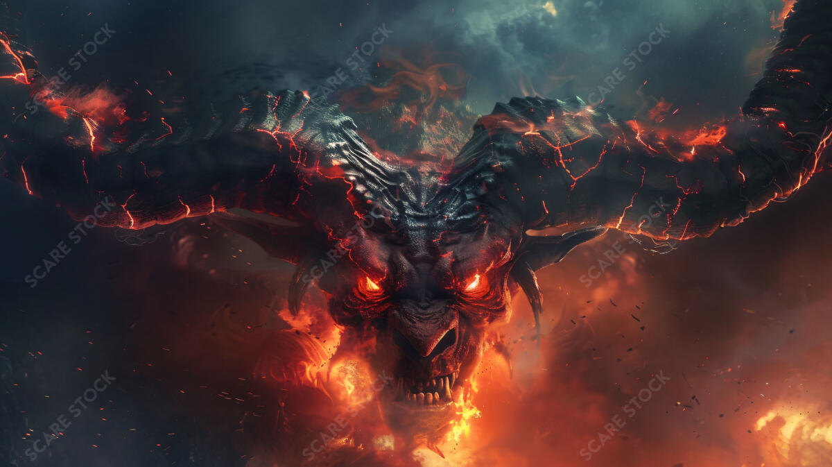 Demonic Inferno - Terrifying Horror Stock Photo for Intense Projects | Demons & Dark Entities