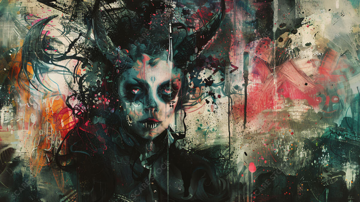 Demonic Grunge Art - 'Echoes of the Void' - Enthralling Visionary Piece | Horror Grunge Art