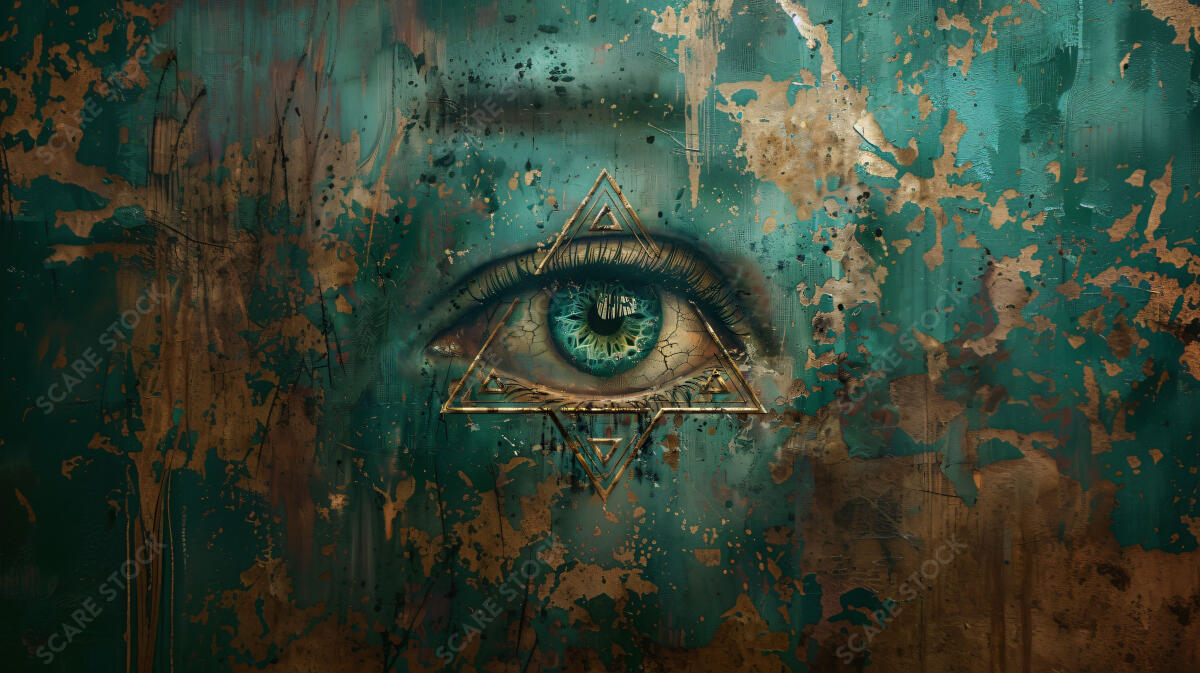 Emerald Gaze: The All-Seeing Eye Artwork for Horror and Mysticism Enthusiasts | Occult Art