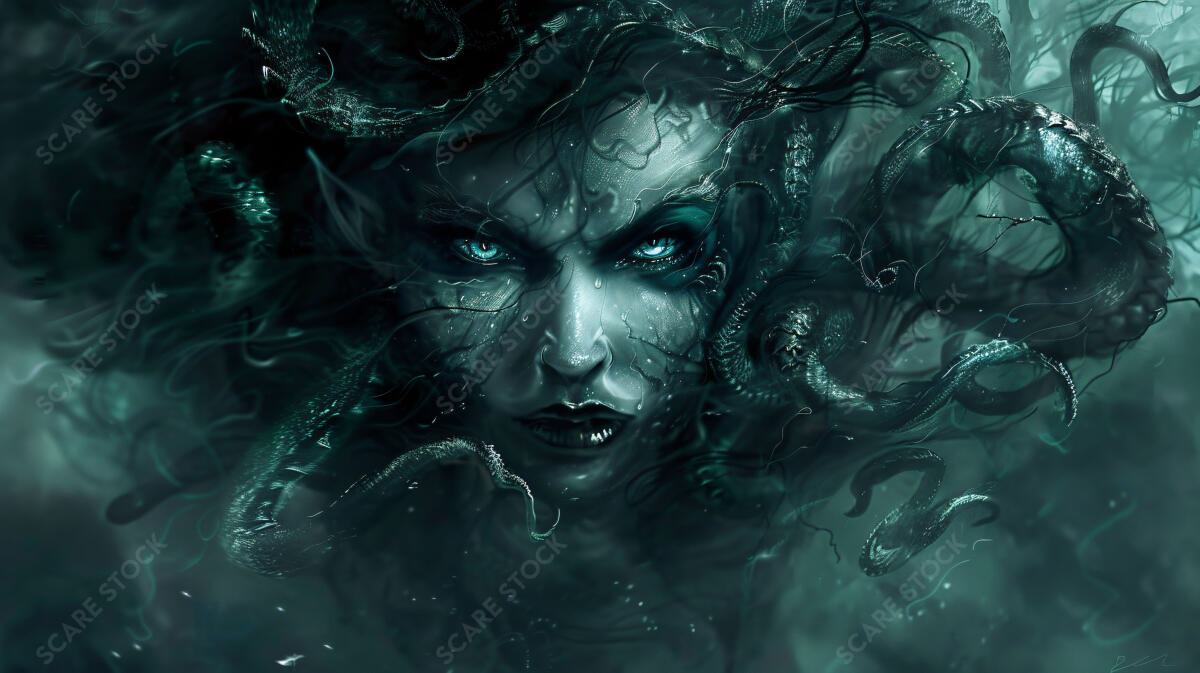 Enigmatic Siren - Artistic Horror Stock Photo | Demons & Dark Entities