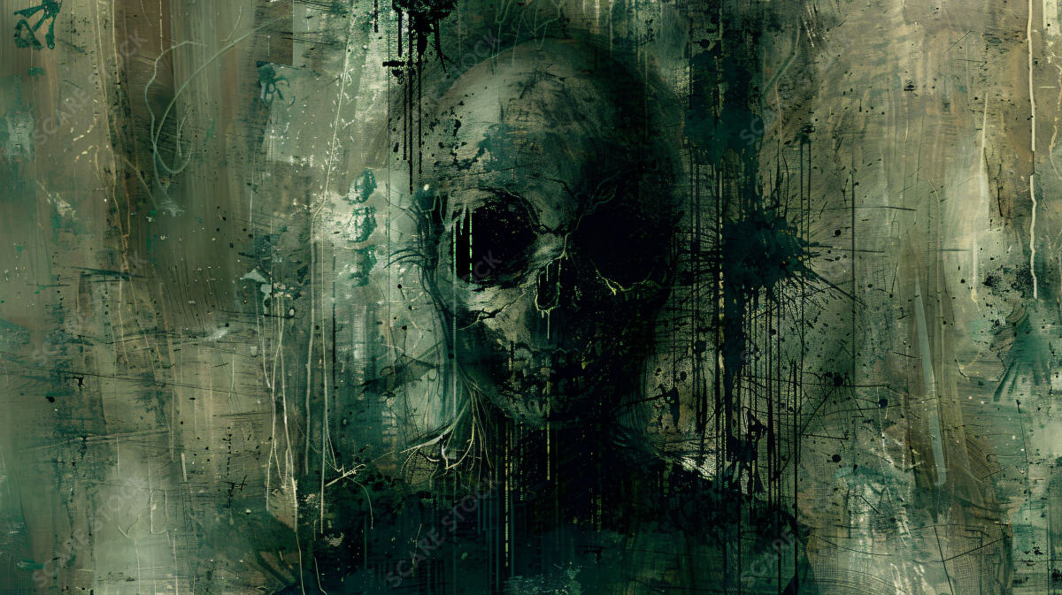 "Eternal Silence" - Exclusive Grunge Skull Stock Art | Horror Grunge Art