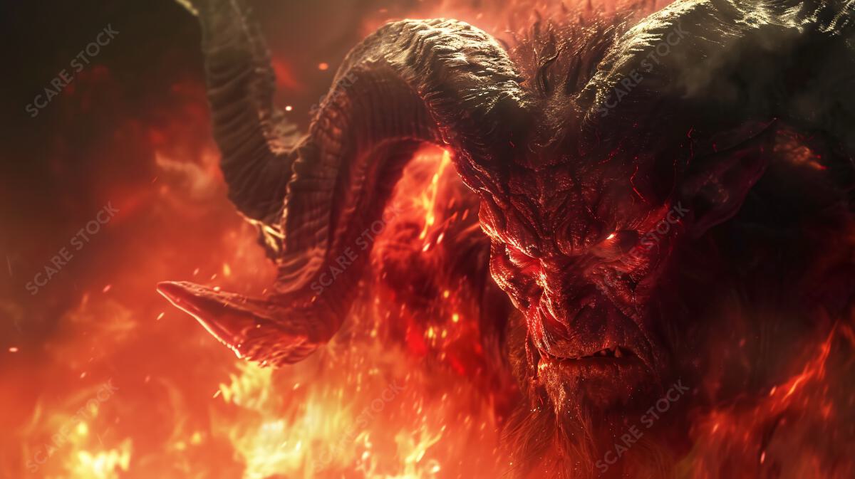 Fiery Demon - Dark Fantasy Art | Ideal for Album Covers and Backgrounds | Demons & Dark Entities