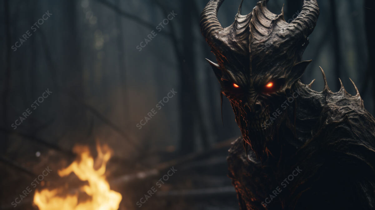 Fiery Demon Vengeance - Your Go-To Stock Art for Dramatic Flare | Demons & Dark Entities