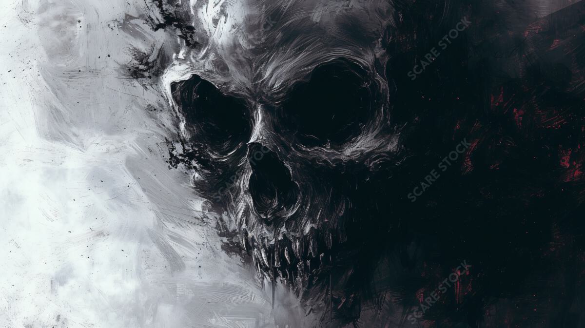 Haunting Skull - Dark Horror Art | Ideal for Album Covers and Backgrounds | Horror Grunge Art