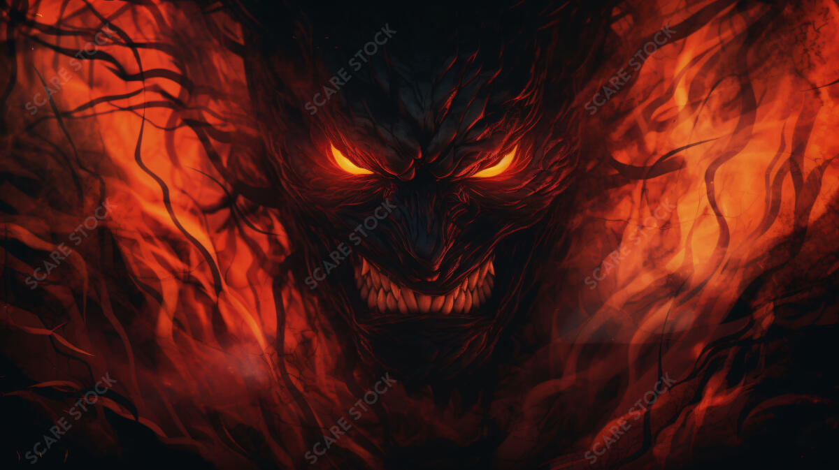 Infernal Stare - High-Definition Demonic Stock Image | Demons & Dark Entities