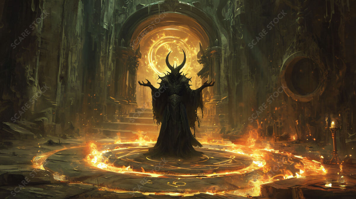 Infernal Summoning Art - Dark Fantasy Cover Art Illustration | Occult Art