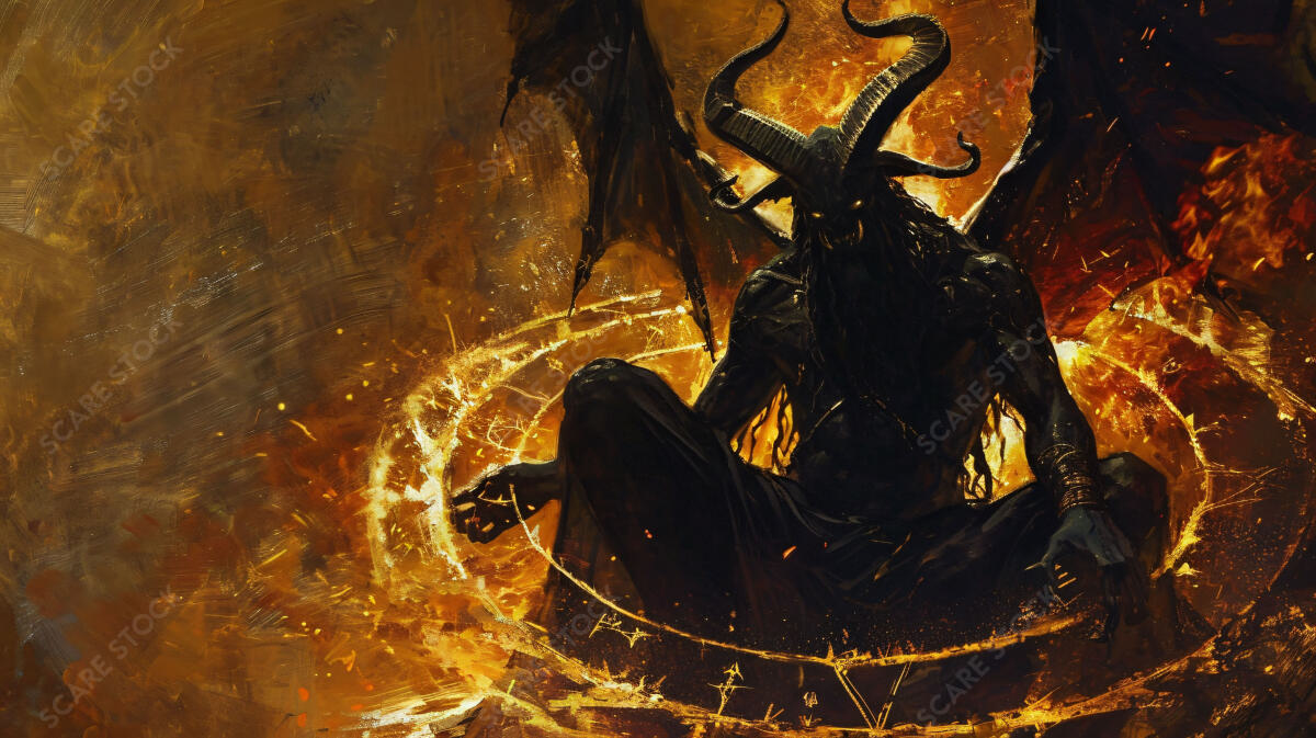 Infernal Summoning - Dark Fantasy Demon Art for Creative Projects | Occult Art