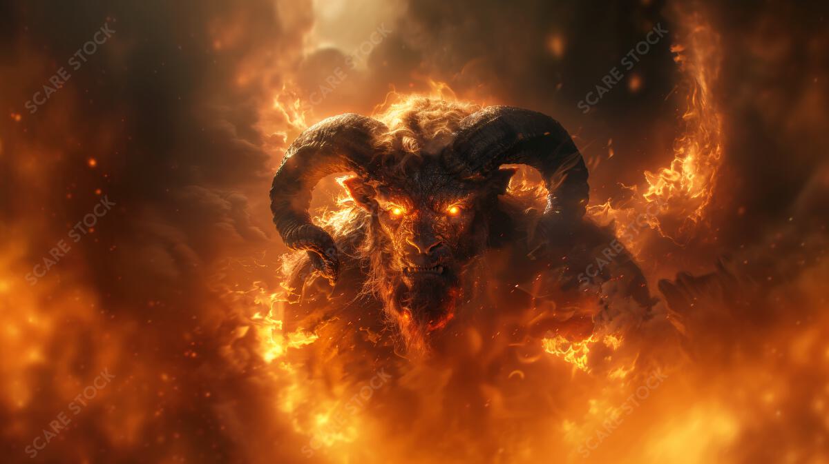 Molten Demon Monarch - Fiery Enigma Art | Ideal for Album Covers and Backgrounds | Demons & Dark Entities