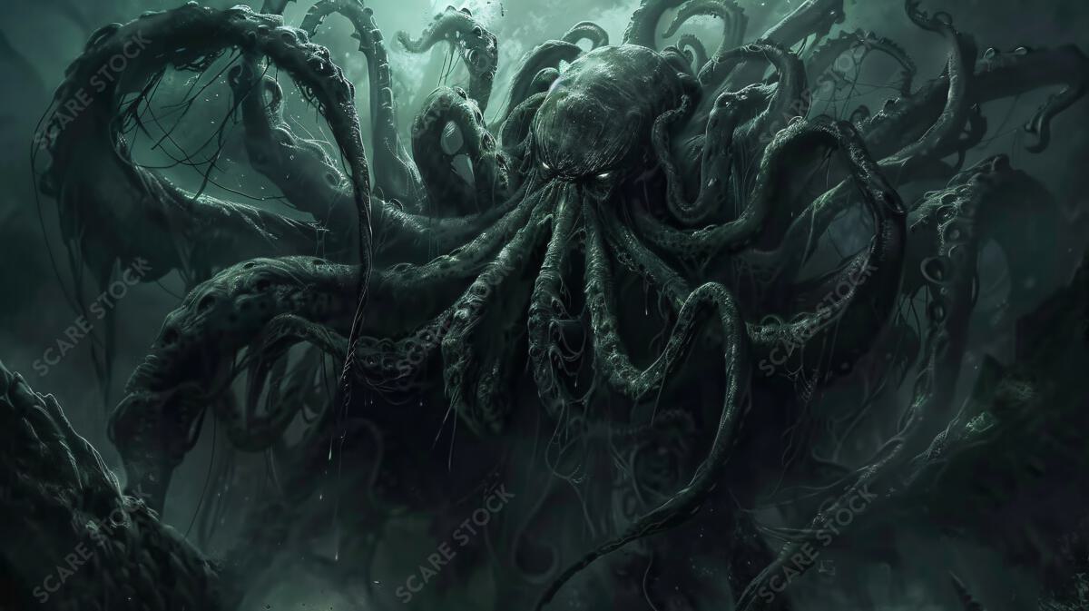 Enthrall Your Audience with "Tentacled Depths: The Dark Lord Rises" Art | Ancient Gods, Ghosts & Mythic Beings