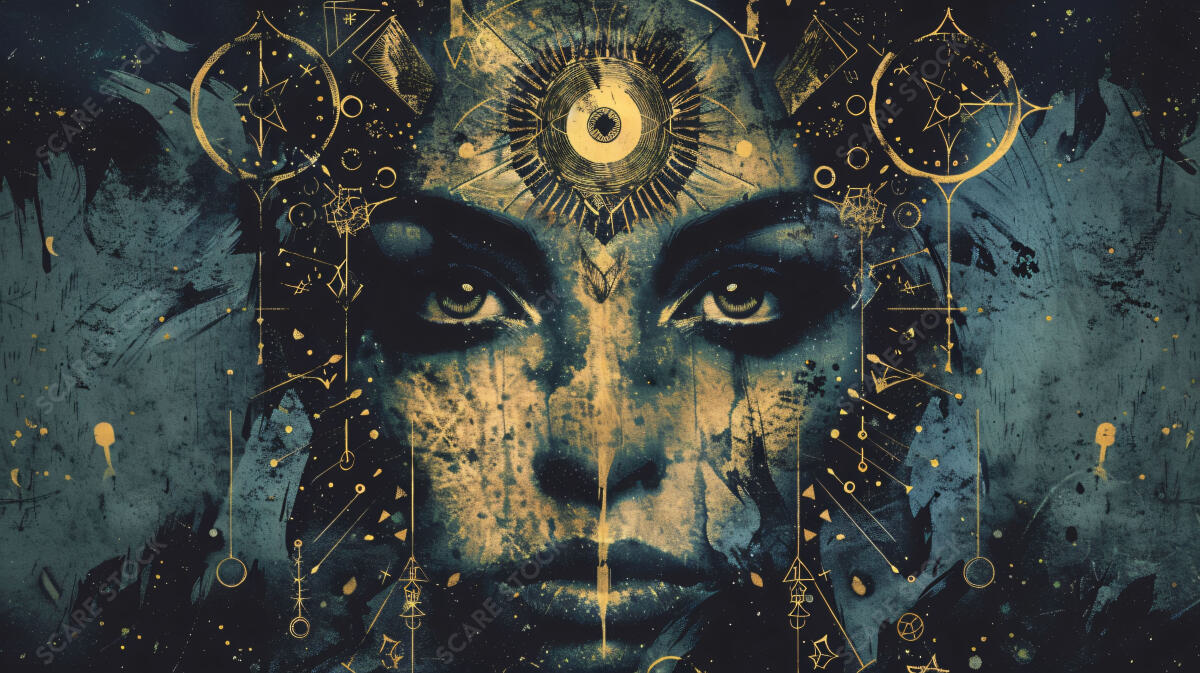 Visionary Guardian: Cosmic Wisdom | Occult Art